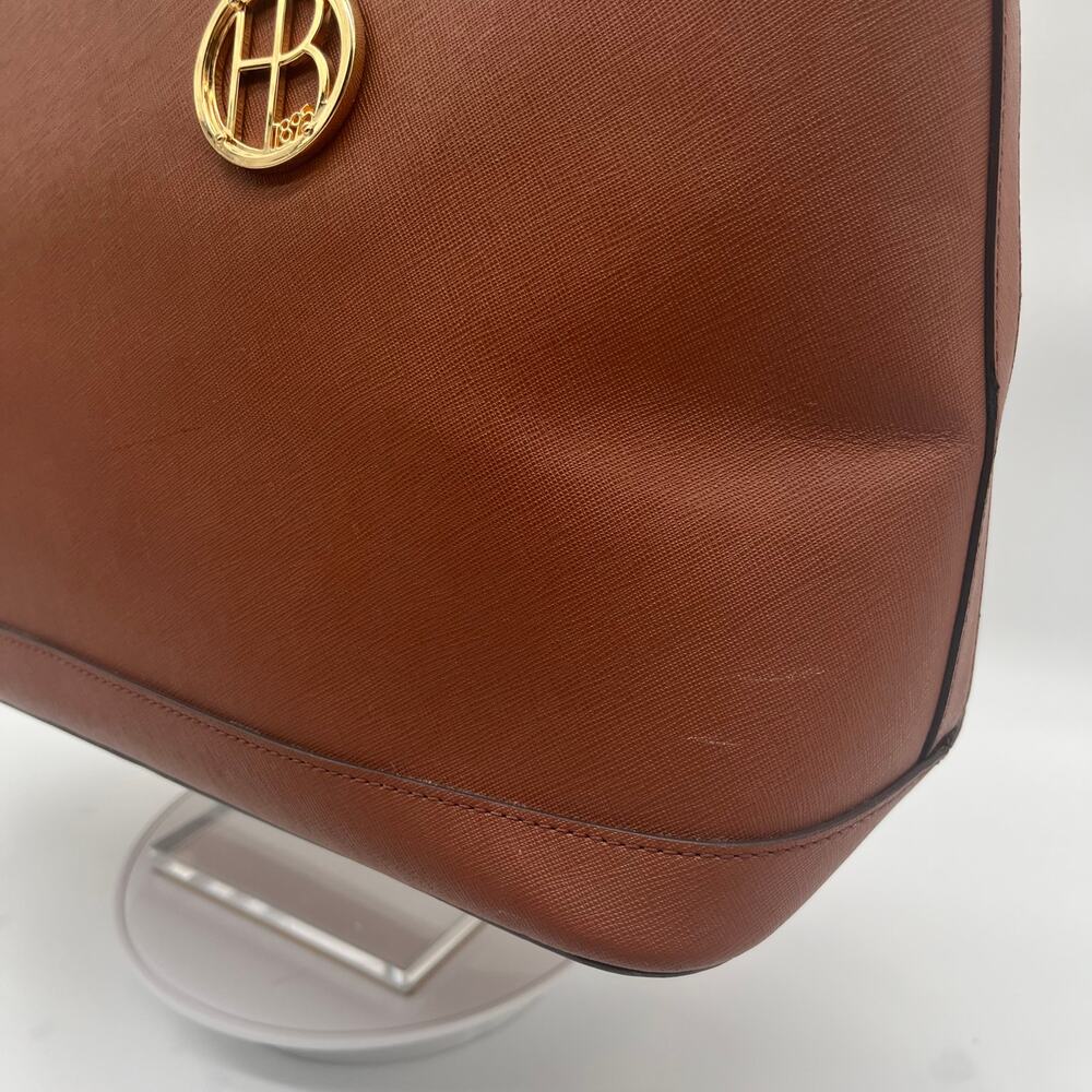 HENRI BENDEL Leather Satchel, Large Brown Tote - Picture 11 of 13